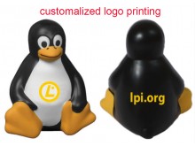 custom logo penguin stress ball